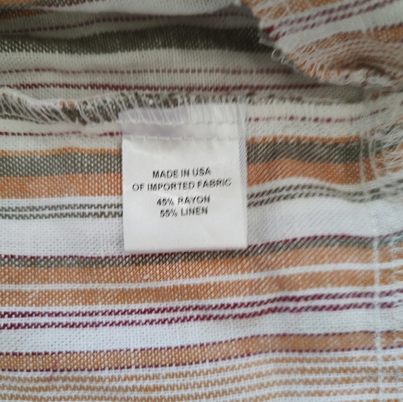 Drew Anthropologie Striped Linen Blend Sleeveless Raw Hem Jumpsuit - Picture 9 of 9